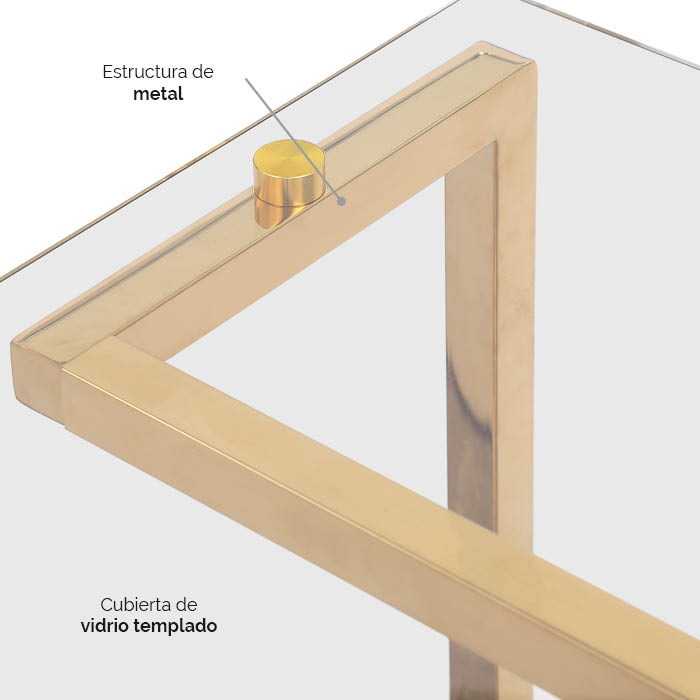 Mesa De Centro Dorada Zapa | Mesas de Centro | salas